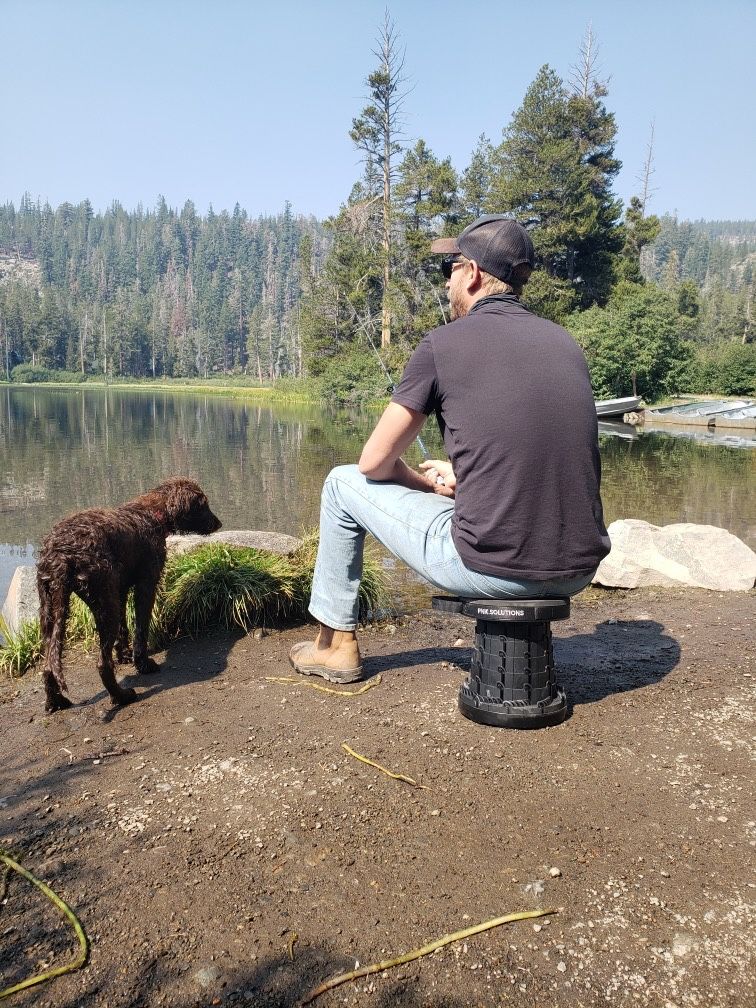 Cushioned COLLAPSIBLE STOOL with CAMO Cushion for Adults & Kids - Adjustable & Lightweight Retractable Folding Stool