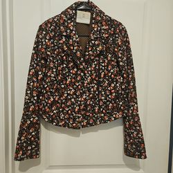 Hei Hei Floral Canvas Moto Jacket Size US 6