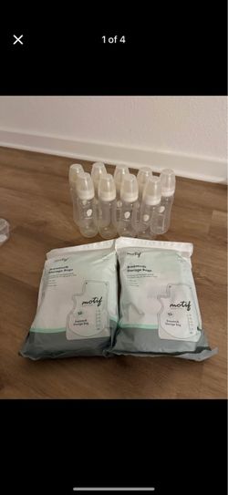 2 Pack of Breastmilk Storage Bags & 10 evenflo baby bottle