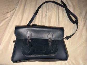Cambridge Satchel Company – 15” Blue Leather Satchel