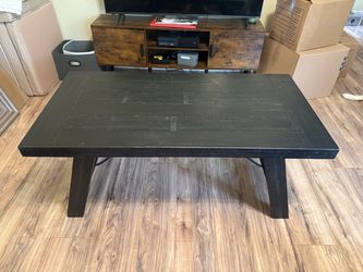 Dark Wood Rectangular Coffee Table