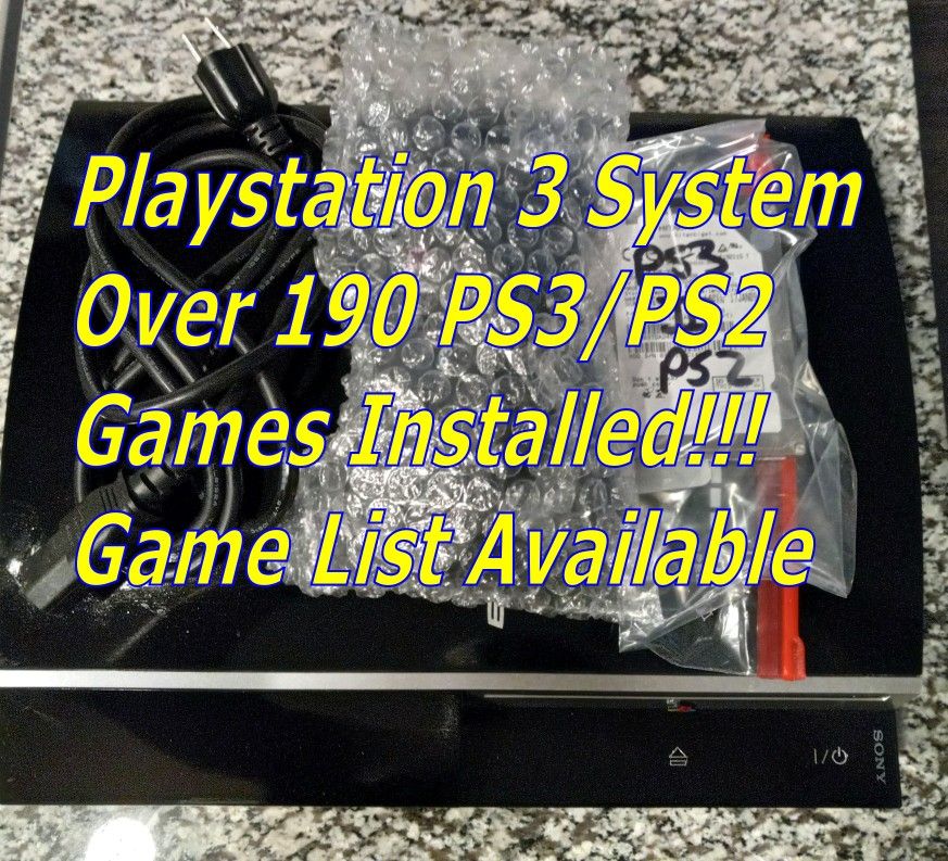PlayStation 3 Over 190 PS3/PS2 Games Installed $126.45