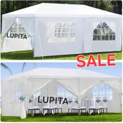 10x20 White Gazebo Wedding Party Tent Canopy With 4 Windows & 2 Sidewalls -6 (FOR SALE)