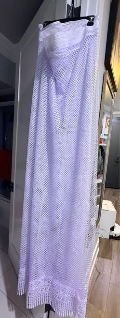 Pair of Brand New Extra-Wide 111" x 67" White Boho Window Curtains