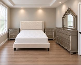 Bedroom Furniture Set with Bed, Dresser, and Nightstands