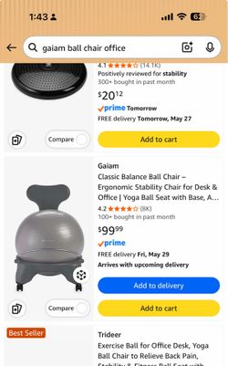 Balance ball chair