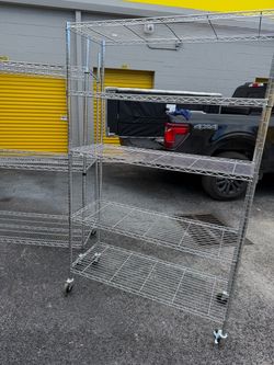 2 Estantes de almacenamiento de metal resistente con ruedas, 250 por las 2.
