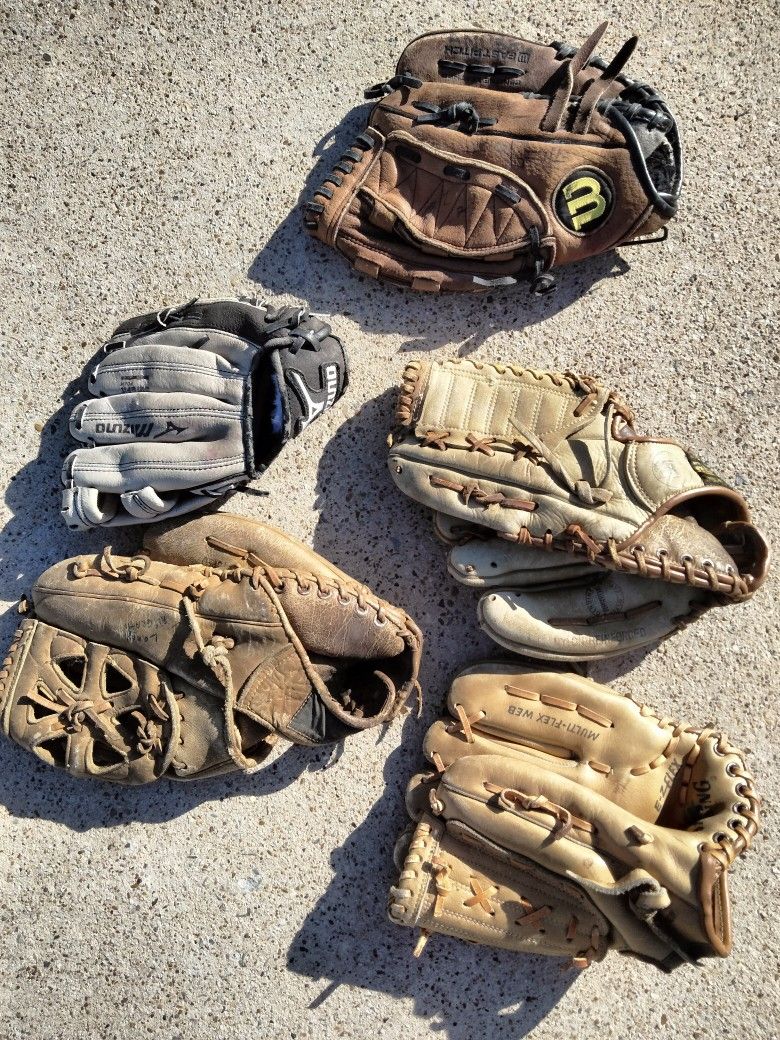 USED Leather Baseball Gloves