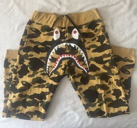 Bape Yellow Camo Shark Pants 