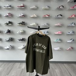 Brand New Fear of God Essentials Jersey Crewneck Tee 'Military' Size M
