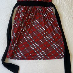 Poetry Red Tartan Strapless Dress w/ Built-In Padded Bra – Size S