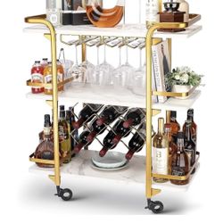 Wine Rack Mobile Cart Barra Coffee Bar