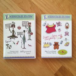 Lot of 2 Embroidables CD Embroidery Designs