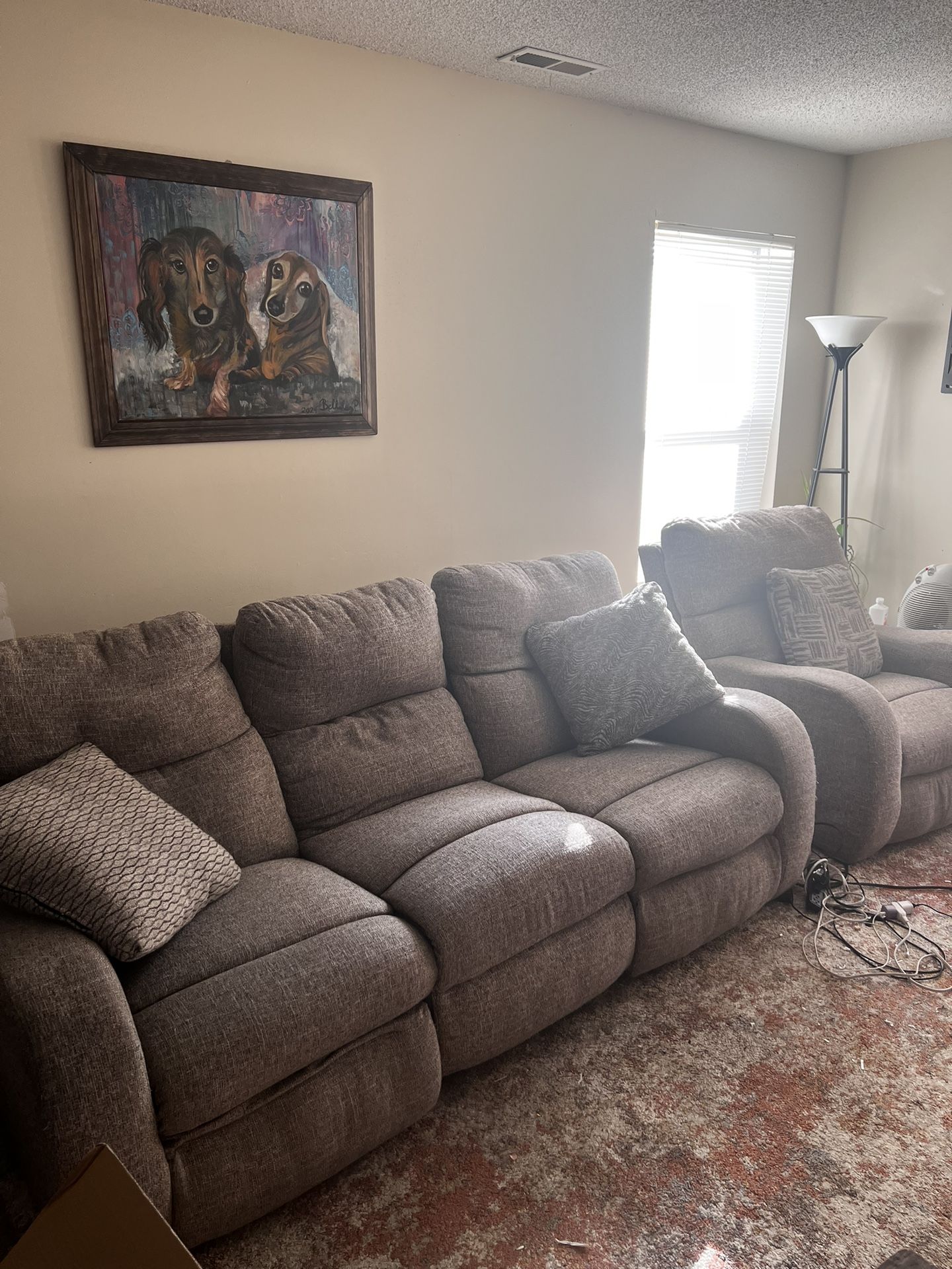 Power reclining sofa set