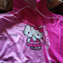 Hello Kitty Crop Top Sweater With Ears On Hood 