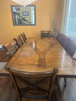 8 Piece Dining Table With Credenza