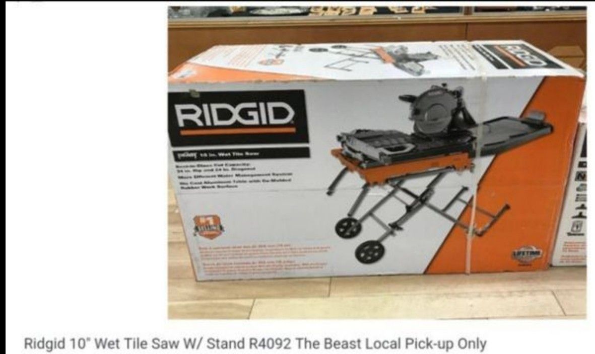 Ridgid 10-inch wet tile saw with stand combo brand new in the box