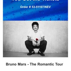 Bruno Mars Tour Ticket