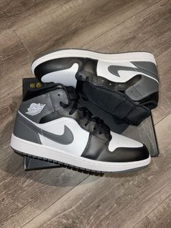 Jordan 1 Mid black white iron grey