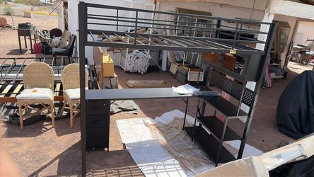 Loft bed with desk and cabinet new