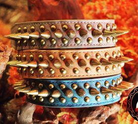 Leather spiked dog collars (sml,med,lrg)