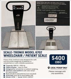 Scale-Tronix 6702 Wheelchair / Patient Scale – 880 lb Capacity