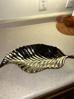 Metallic Silver Leaf Trinket Plate Dish Home Decor