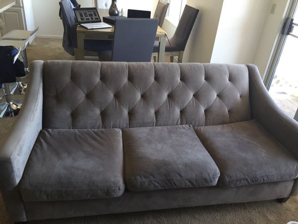 Chloe Velvet Tufted Sofa Set In Granite From Macy S For Sale In