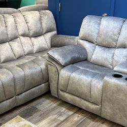 Barcelona, Two-Piece Sofa Loveseat Reclining Set $899