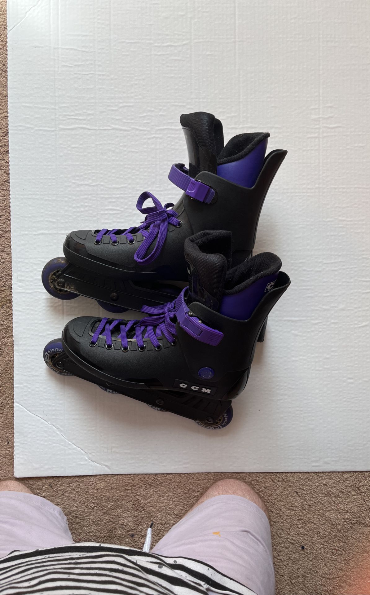 CCM Black & Purple Inline Roller Blades. Size 8