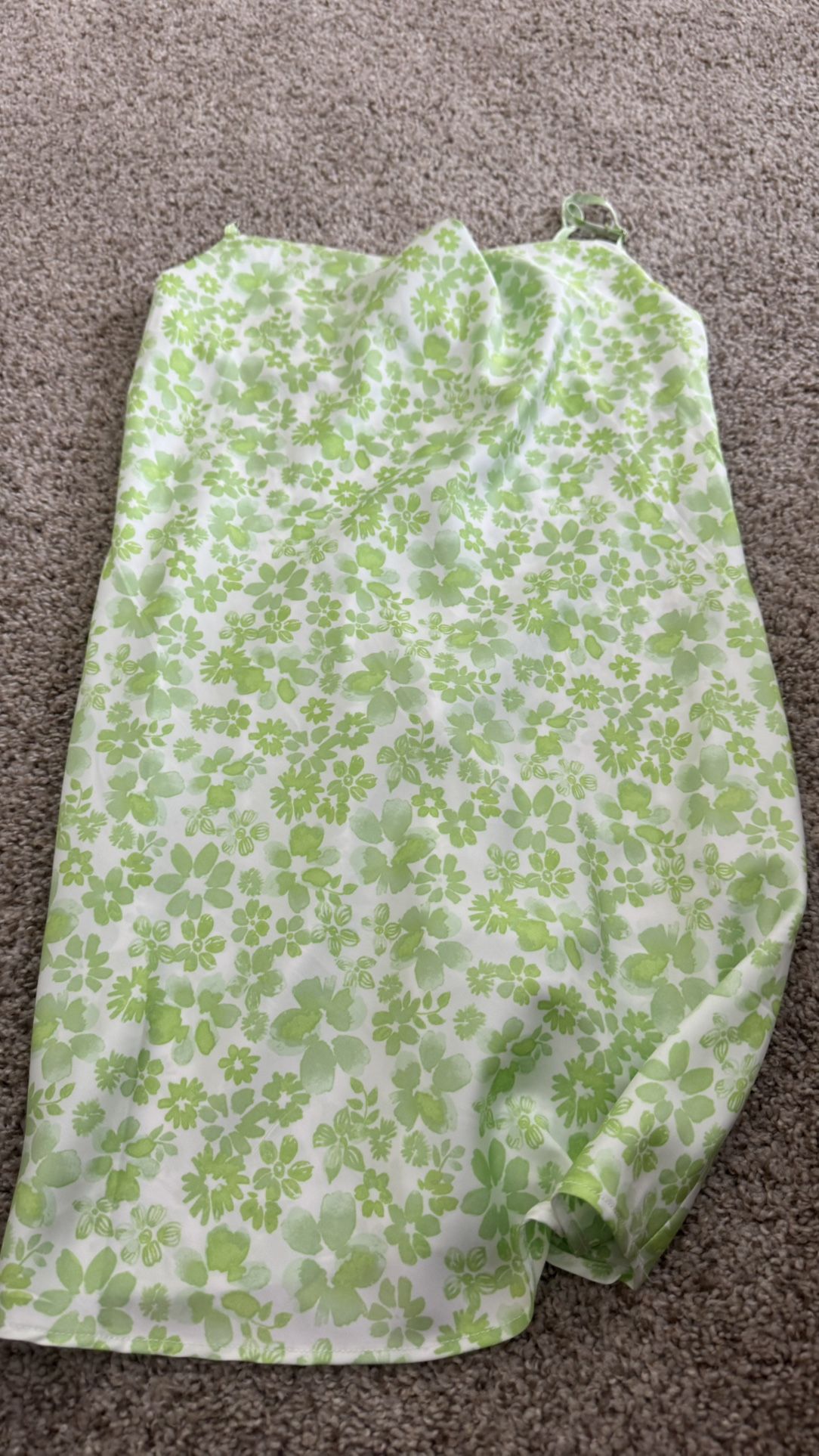 Green Florals Women’s Mini Dress (Size Small)