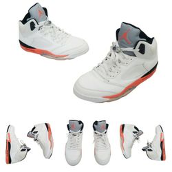 Nike Air Jordan 5 V Retro Shattered Background Size 13 White Orange Sneakers Kicks nice looking shoe Shoes Limited Edition Exclusive Rare Sold Out no 