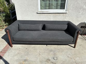 Delivery Available / Crate and Barrel Grey Wool Couch
