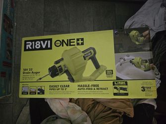 Ryobi 18V ONE+ 25 ft Drain Auger, tool only, new sealed — $75