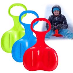 Snow-Sled-Board-Portable-Downhill 3-Pcs Large,Plastic-Skiing-Boards with-Handle for-Outdoor 3pcs