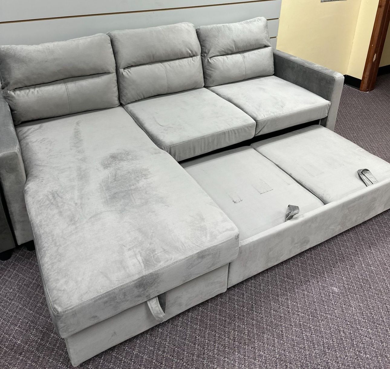 Grey Sofa Sleeper Sectional 🔥BUY NOW PAY LATER