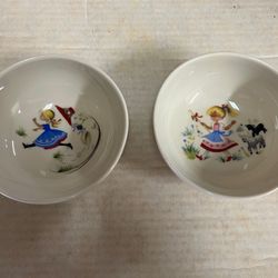 Vintage Little Miss Muffet and Little Bo Peep Bowl Set