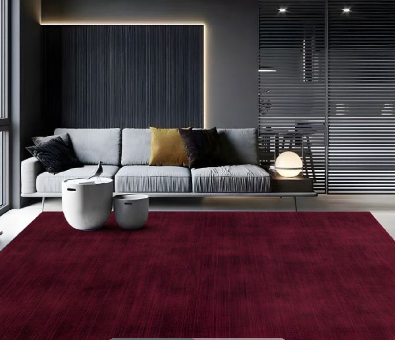 8/10 Plain Burgundy Rug
