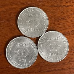 3 Light Rail Transit Authority Tokens