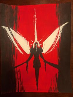 Original Acrylic Painting ultrakill gabriel Art