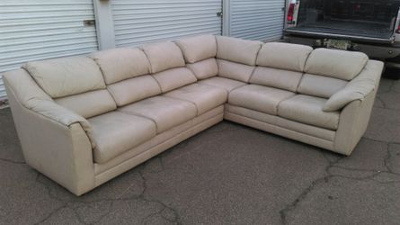 100% Real Leather Sectional Couch