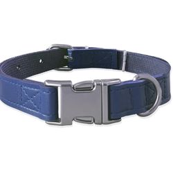Blue Leather Dog Collar