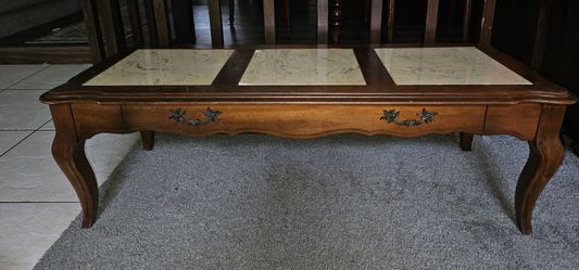 vintage style coffee table with marble top