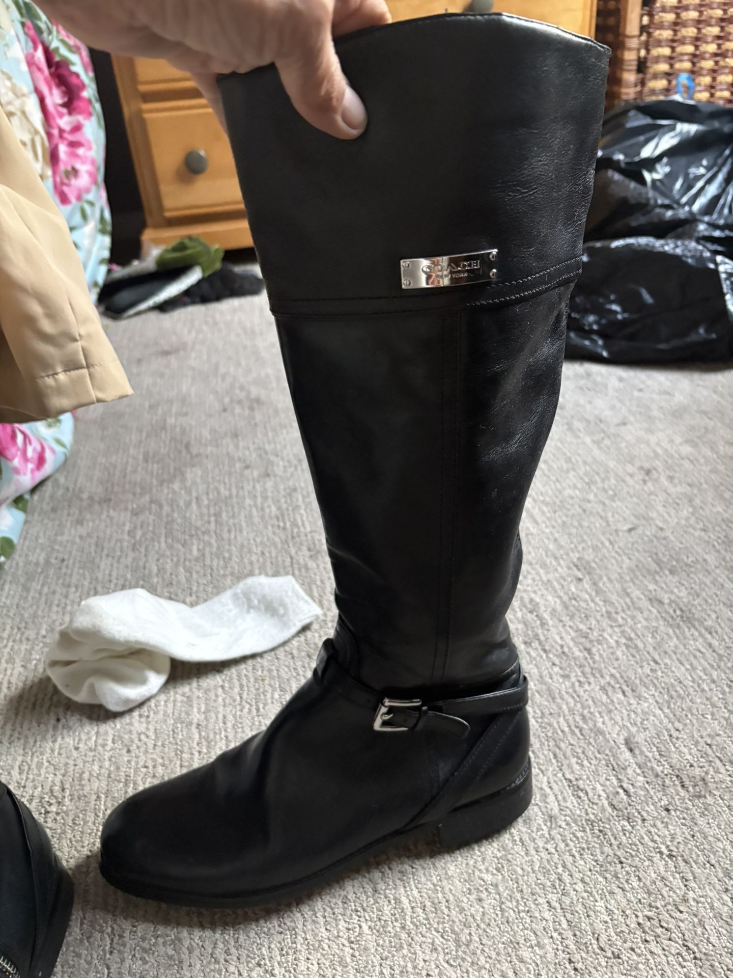 Coach Black Leather Boots