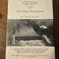 1948 Farm water measurement book from Moscow, Idaho