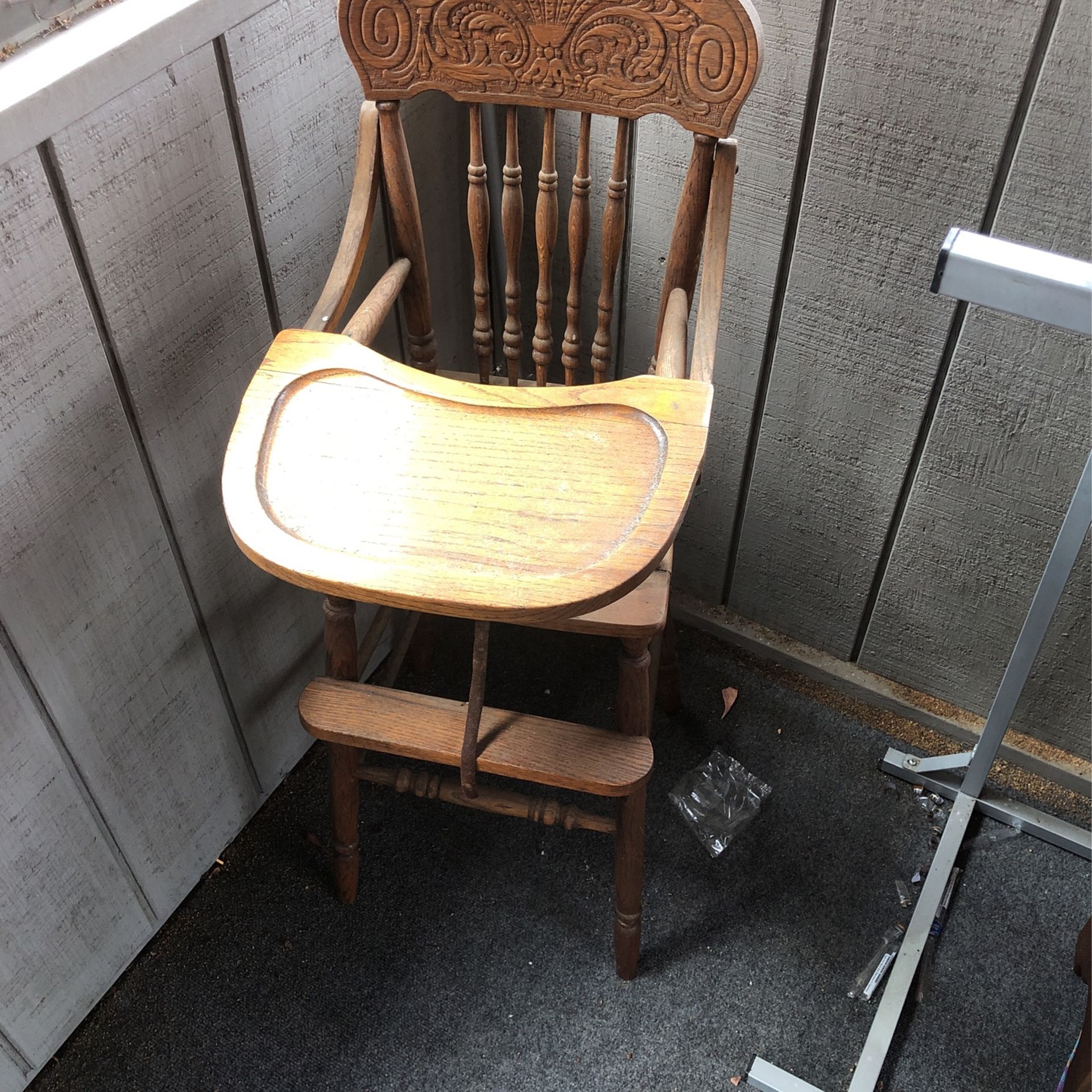 Antique baby chairs High chair, rocking chair turns into highchair