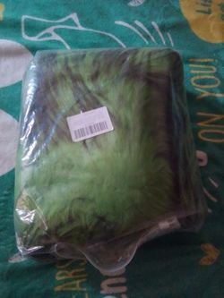 Green and black furry Grinch boots
