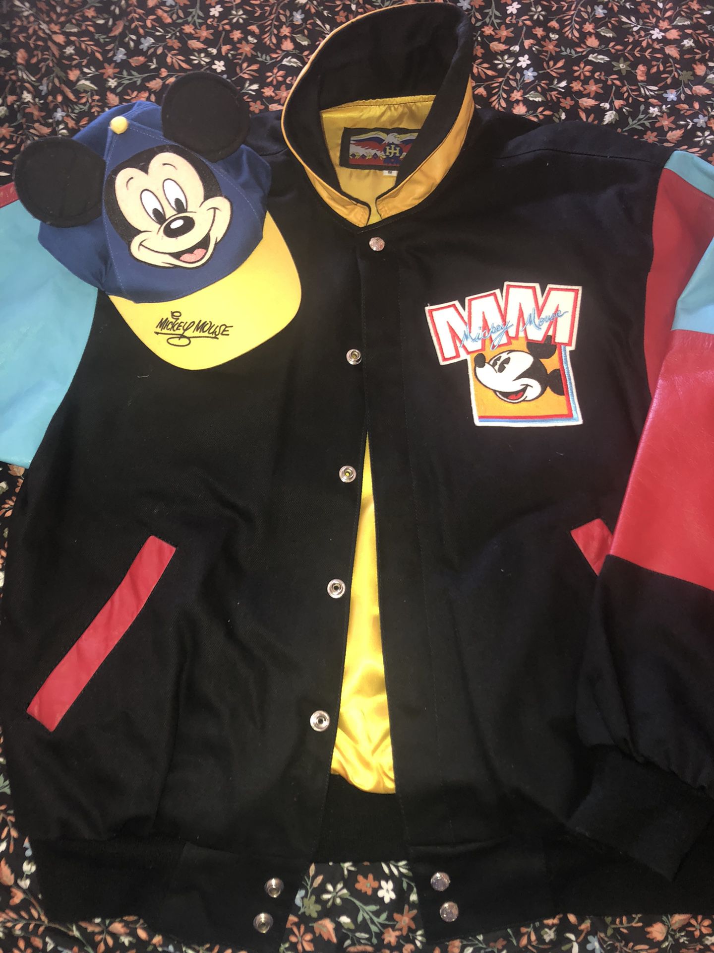 Disney x Jeff Hamilton genuine leather jacket and matching hat