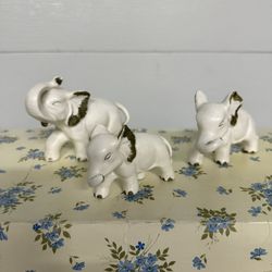 3 Beautiful Porcelain Elephants 