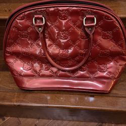 Loungefly Hello Kitty Purse Red Metallic Satchel Large Sanrio 2011 Vinyl